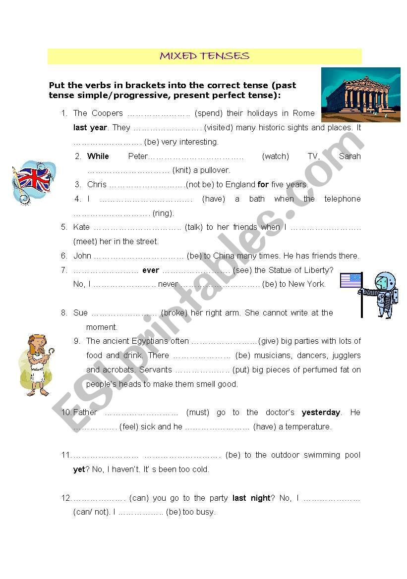 Mixed Tenses worksheet