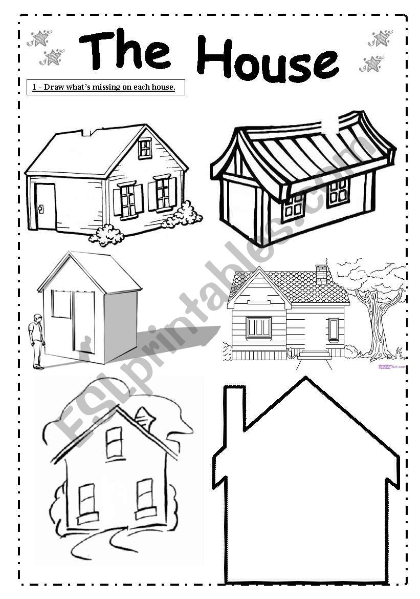 Parts of the house worksheet