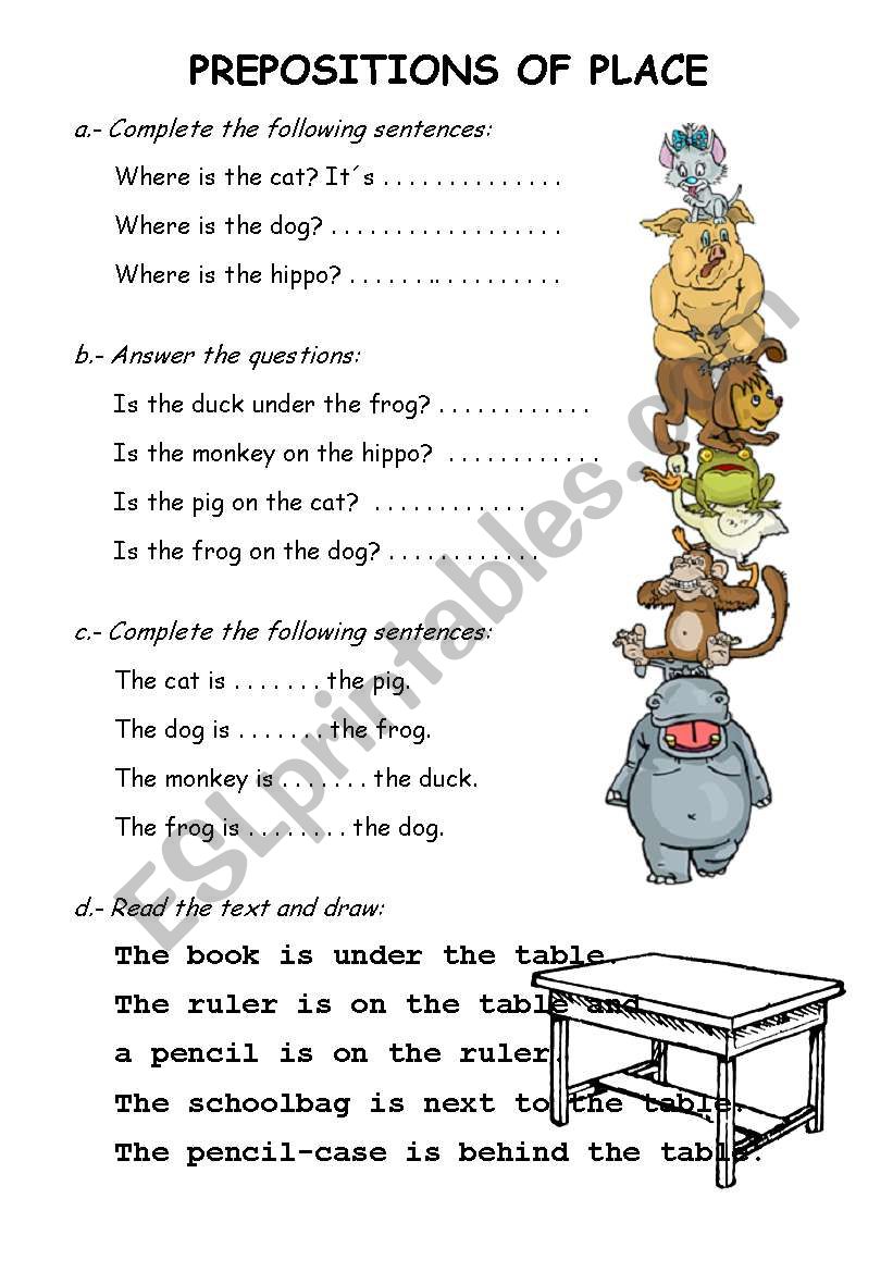 Prepositions worksheet worksheet