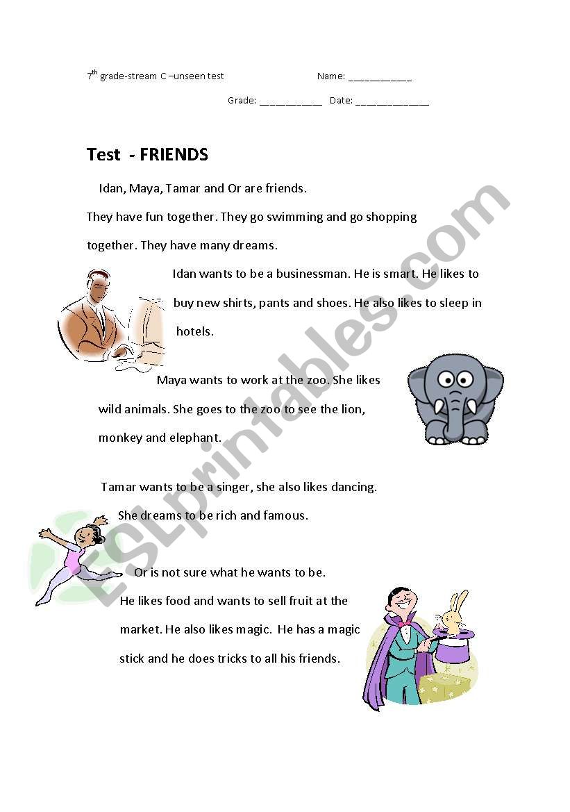 friends worksheet