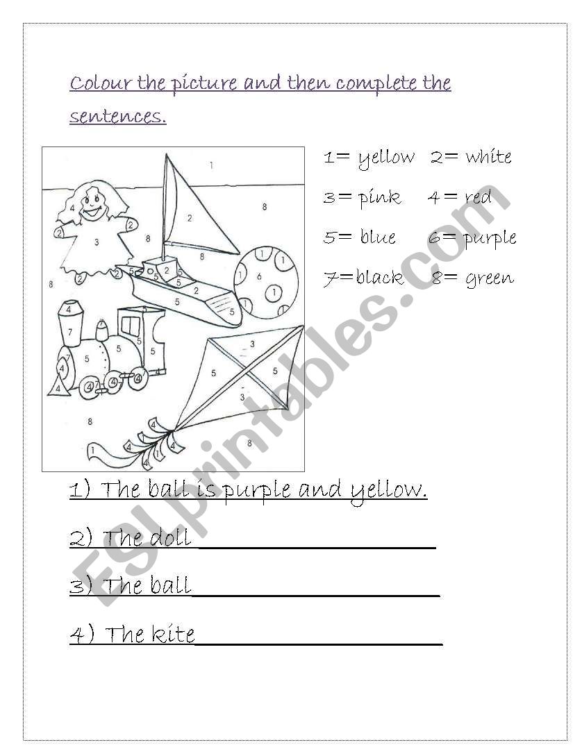 colours worksheet