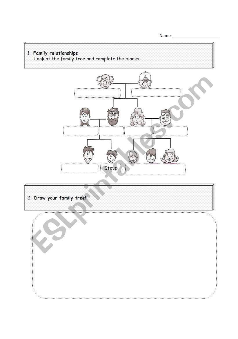 Family tree worksheet