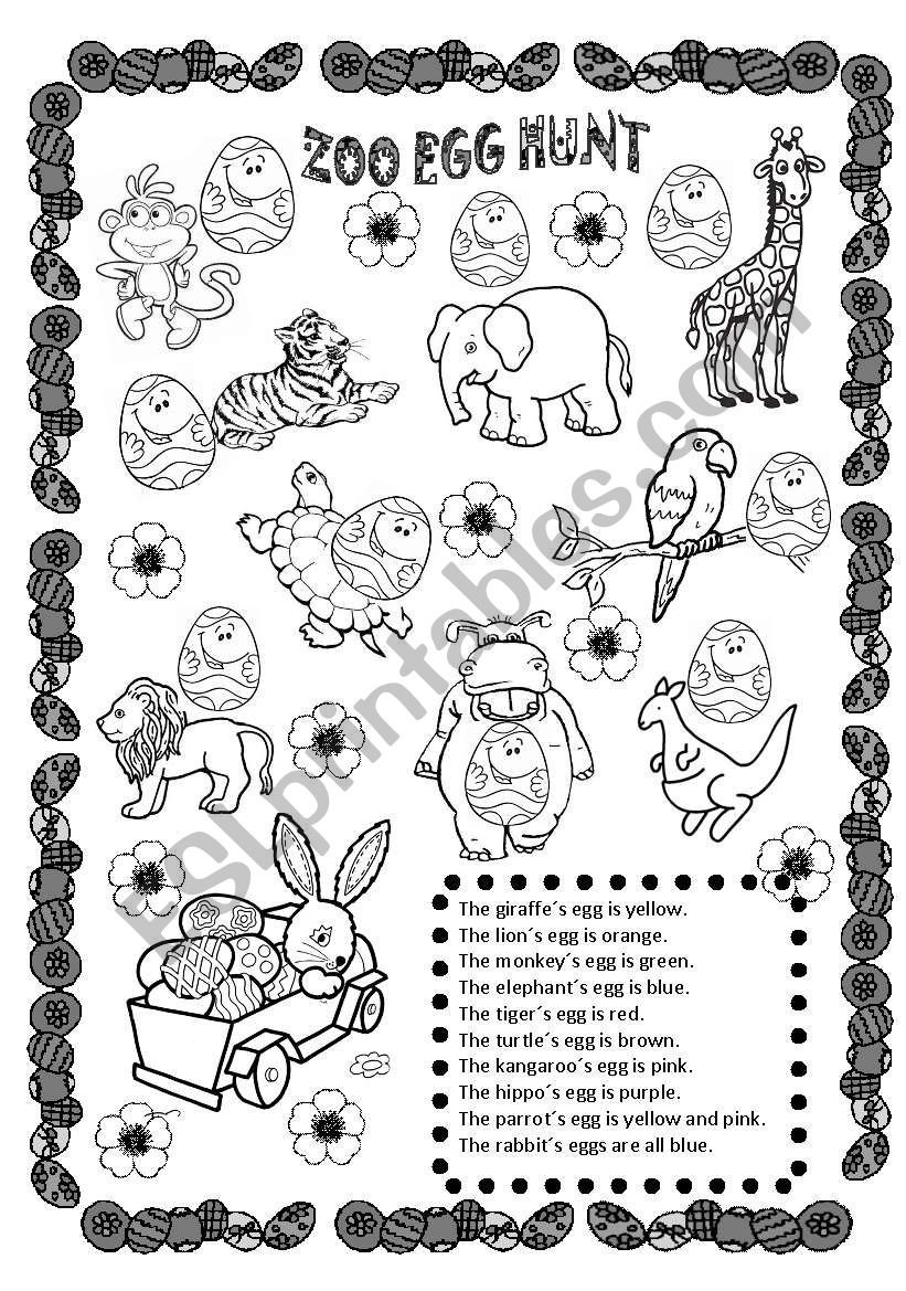 ZOO Egg Hunt worksheet