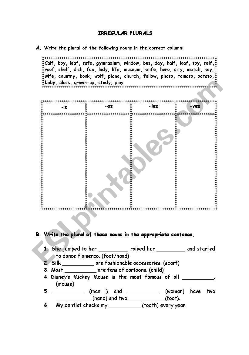 english-worksheets-irregular-plurals