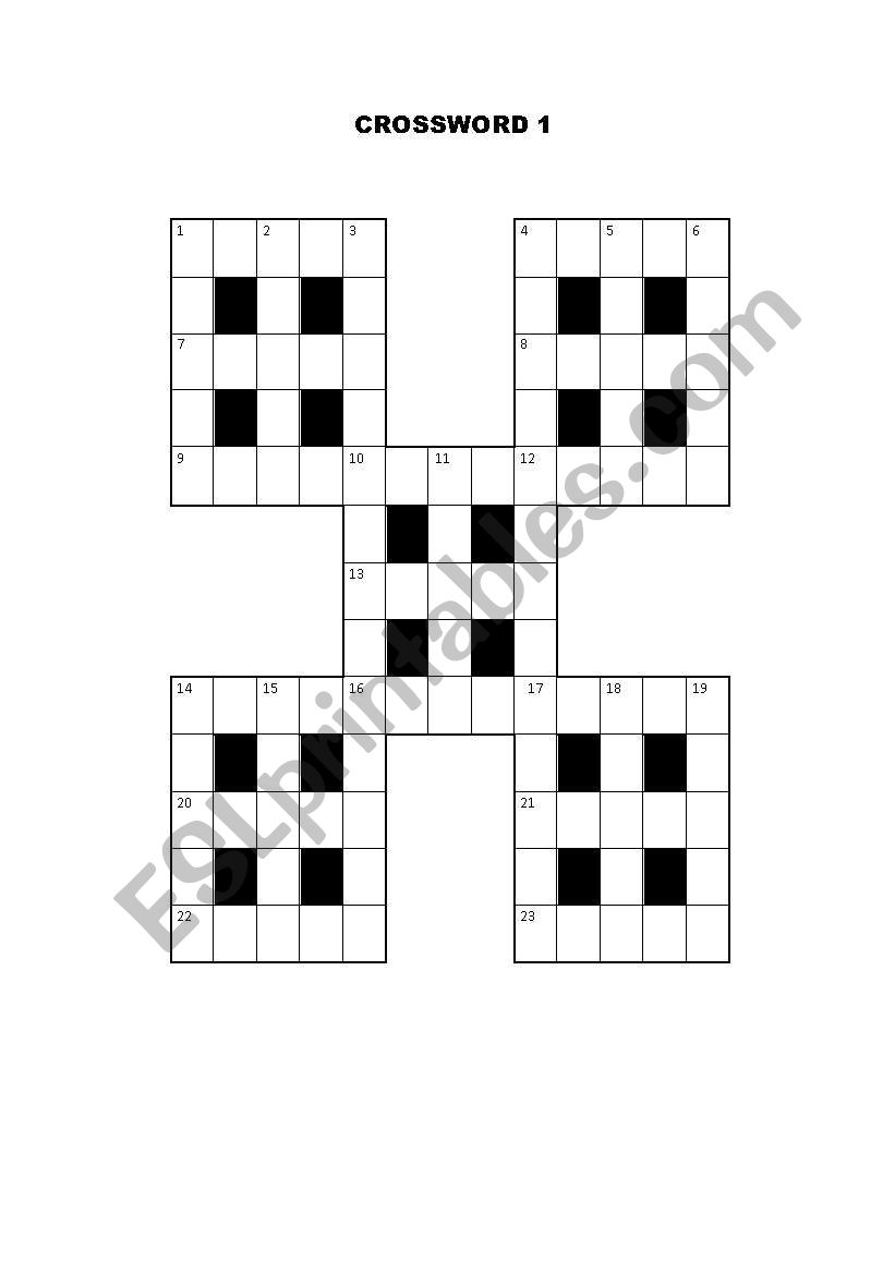 5-LETTER WORDS CROSSWORD worksheet