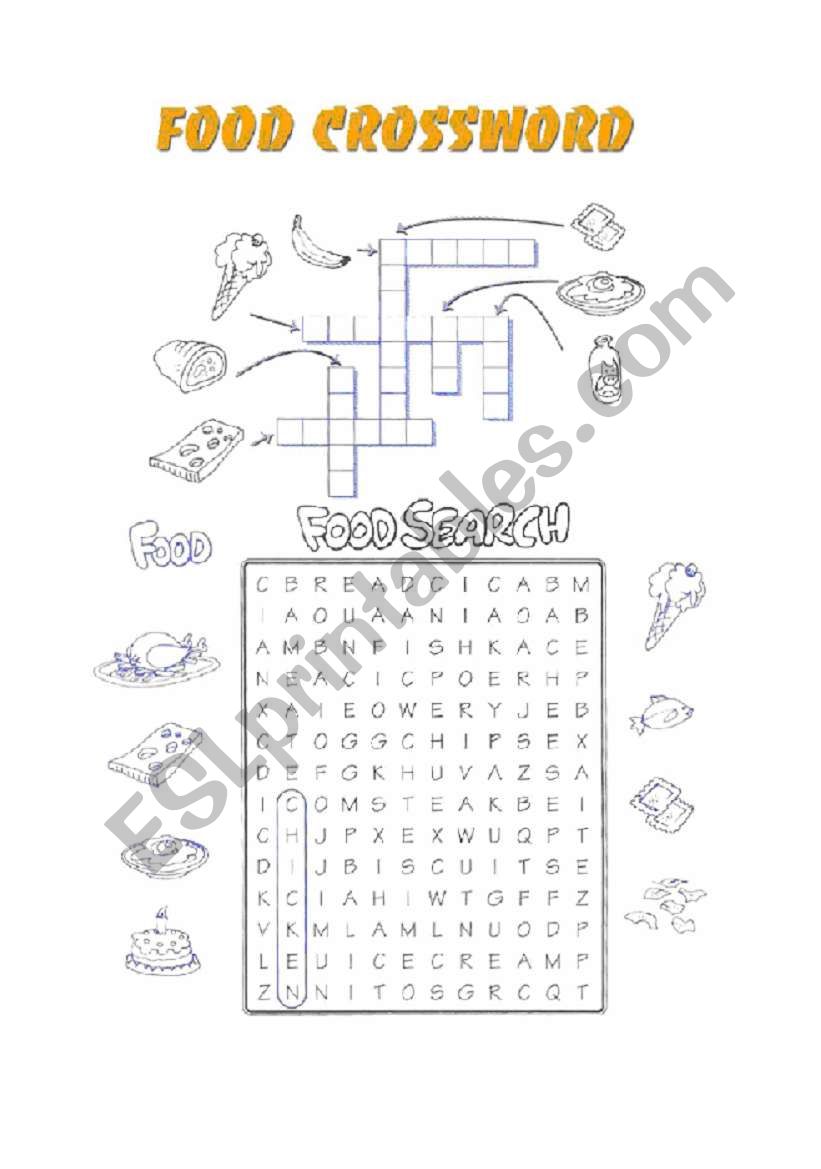 FOOD CROSSWORD worksheet