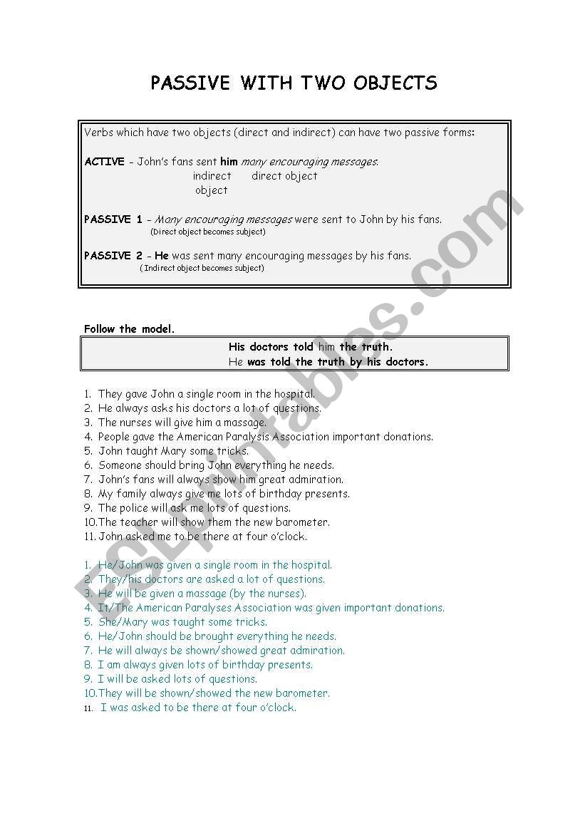 Passive voice worksheet