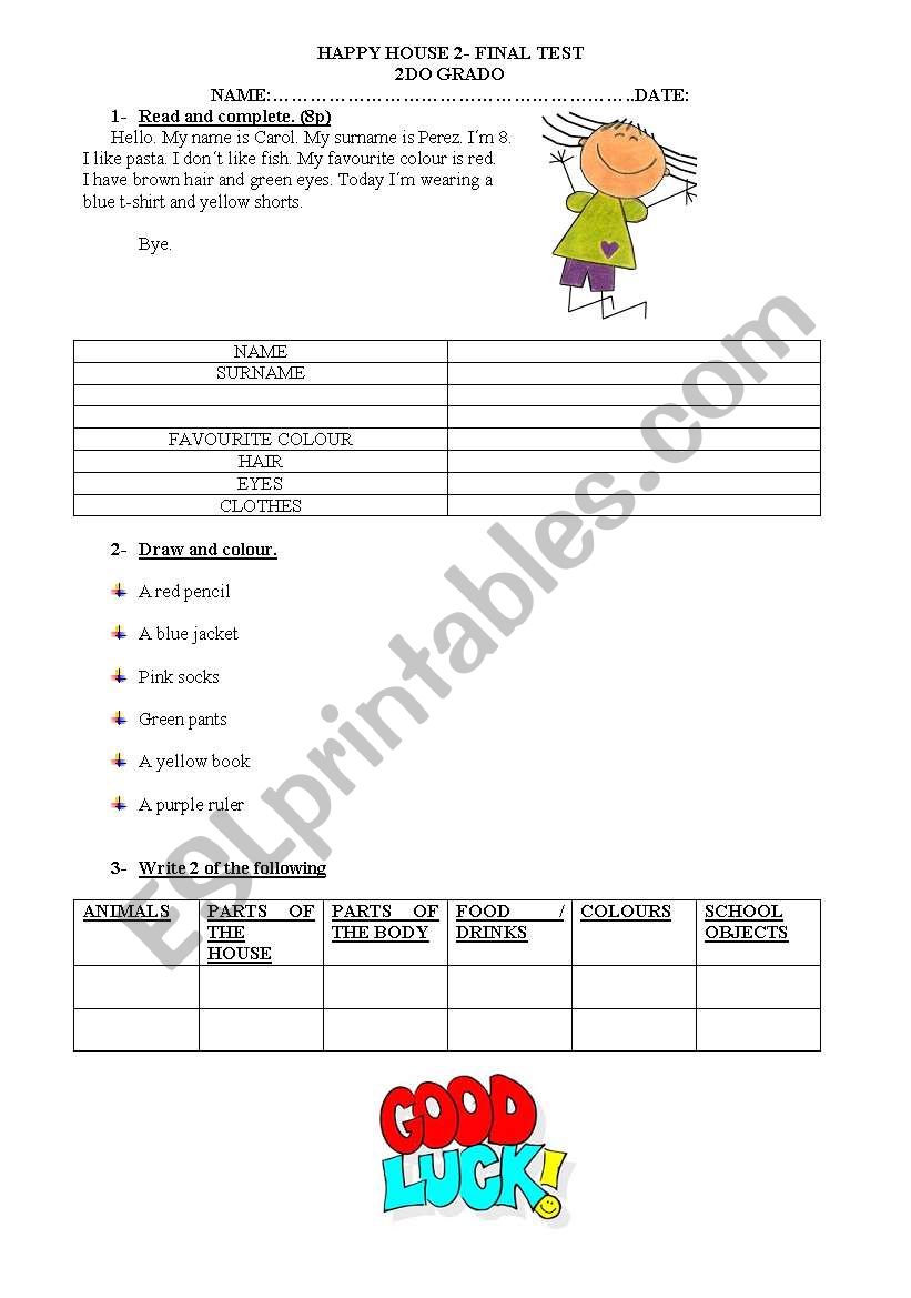 HAPPY HOUSE 2 worksheet