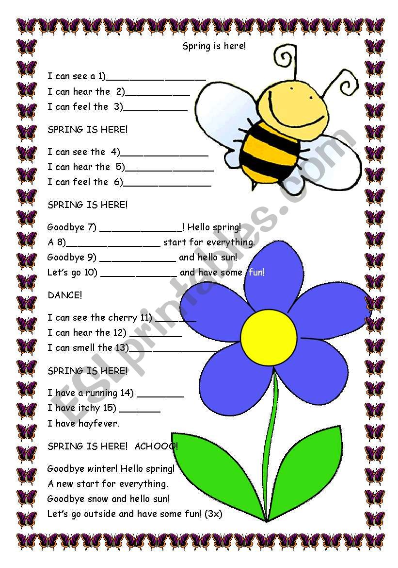 Spring is here! worksheet