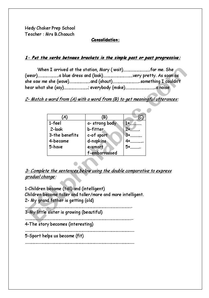 consolidation/ evaluation+ remedial work