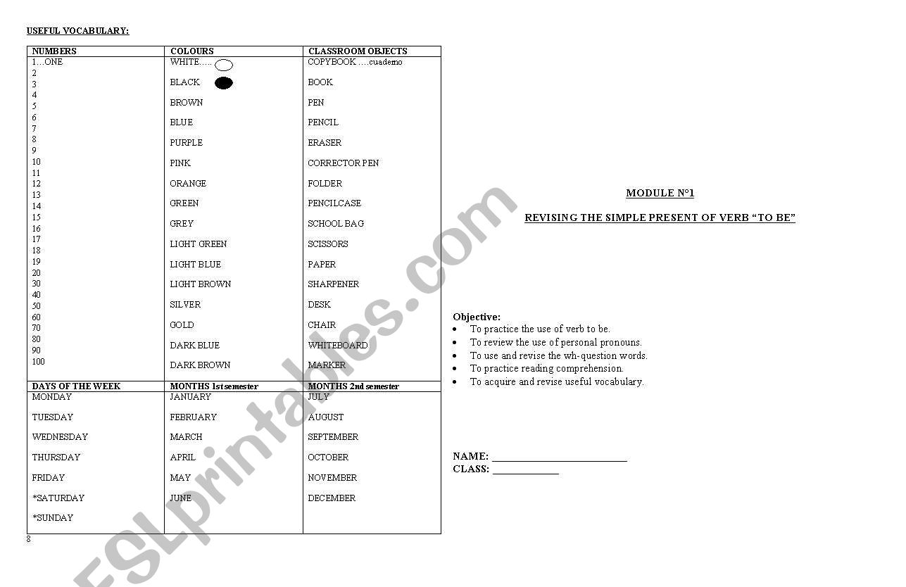 Module 1: to be and personal pronouns