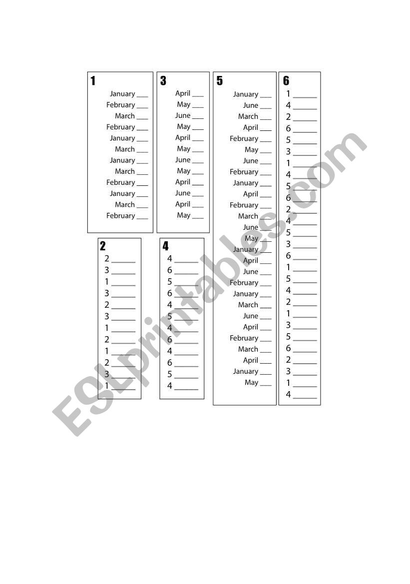 Learning Months worksheet