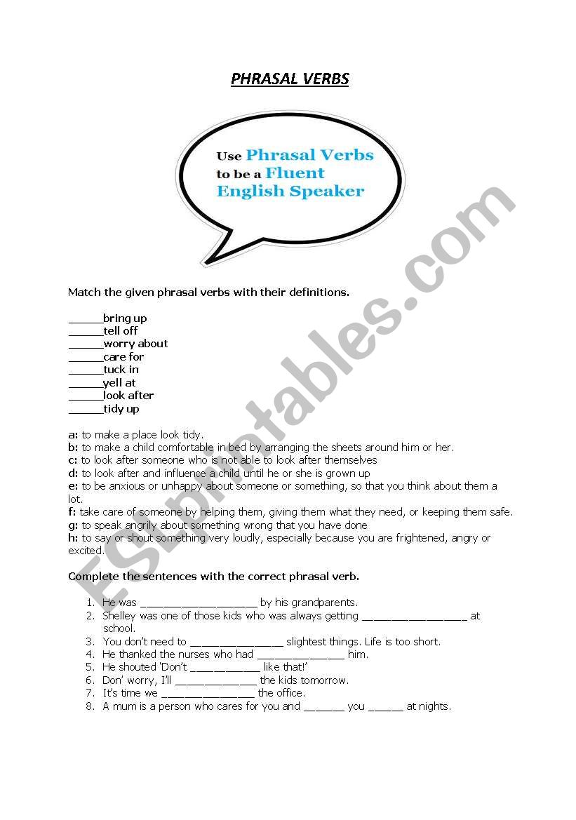 phrasal verbs worksheet