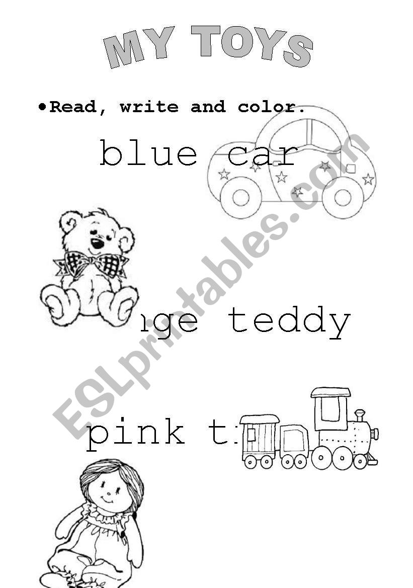 toys and colors worksheet