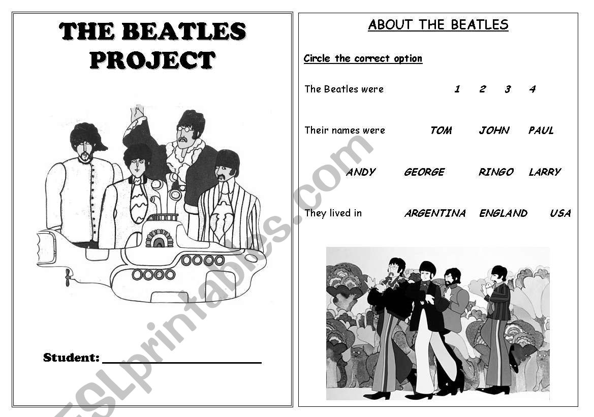 BEATLES FOR CHILDREN worksheet