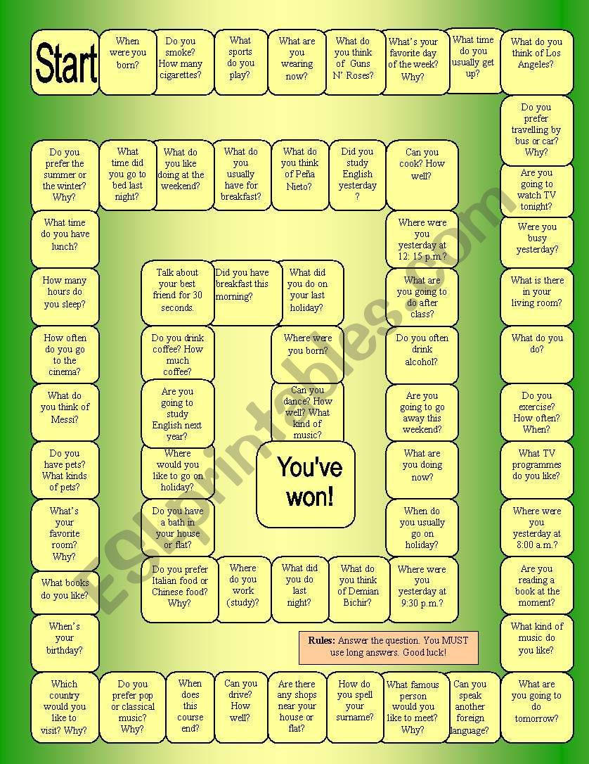 Board Game - 65 Questions - Speaking Activity - New English File