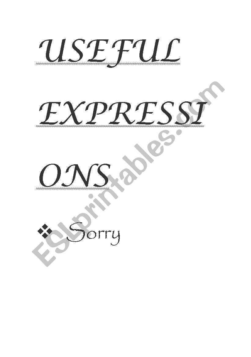 USEFUL EXPRESSIONS worksheet