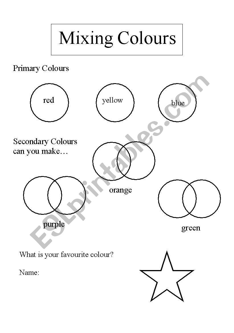 Mixing Colours worksheet