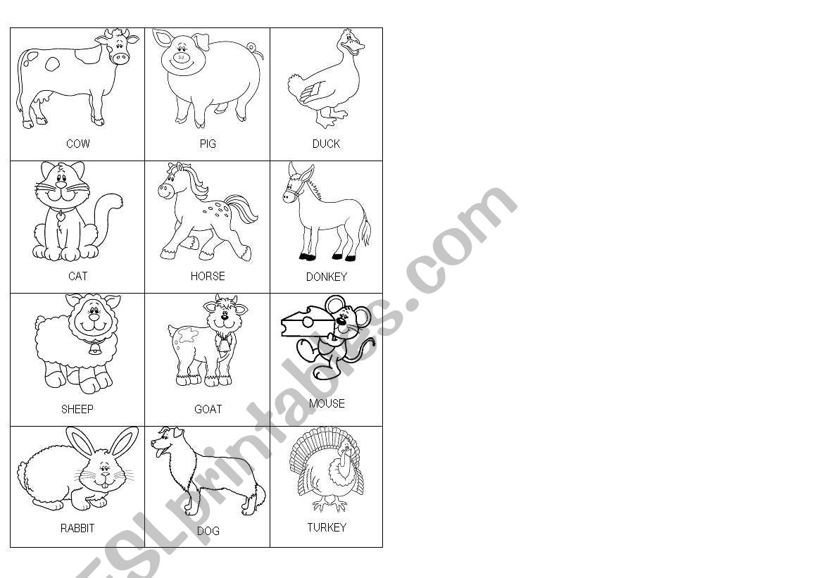 Farm animals worksheet