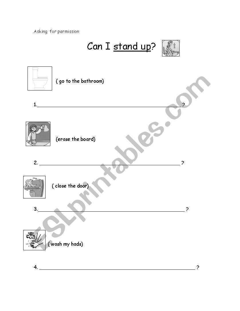 Asking for permission worksheet