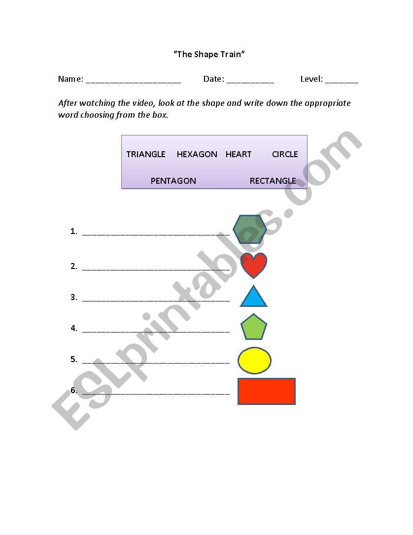 Shapes worksheet