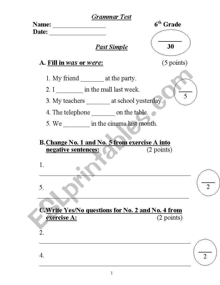 Past Simple  worksheet