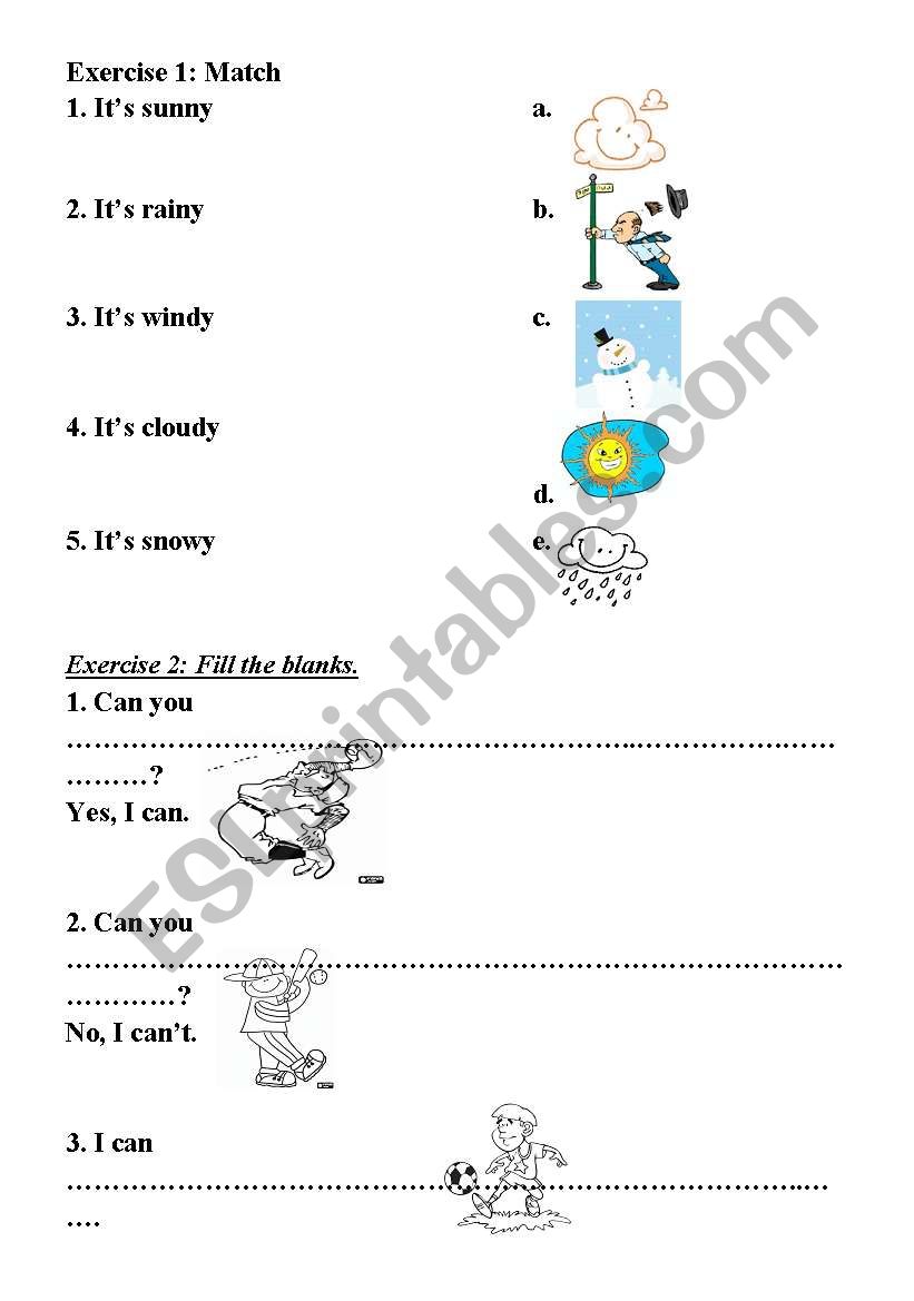 Hows the weather worksheet