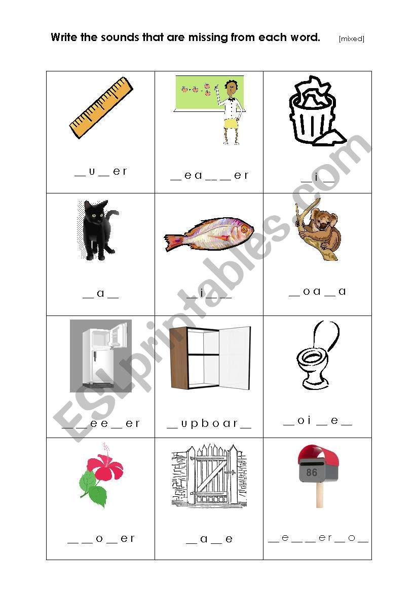 Phonics -  consonant sounds 1 worksheet