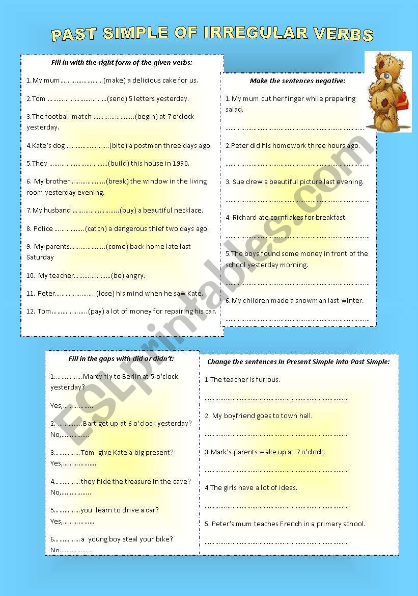 PAST SIMPLE OF IRREGULAR VERBS