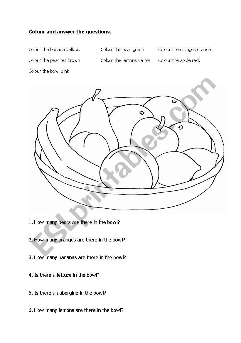 COLOURS & HOWMANY? worksheet