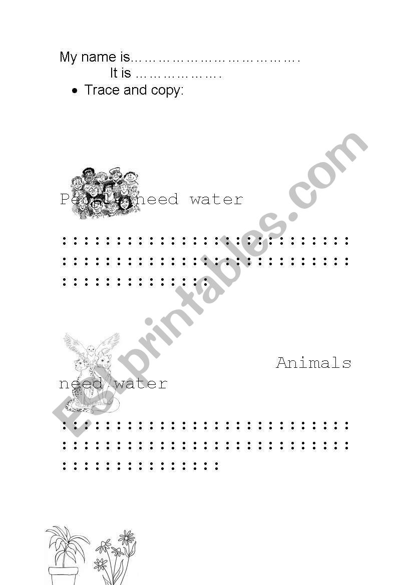 All living things need water worksheet