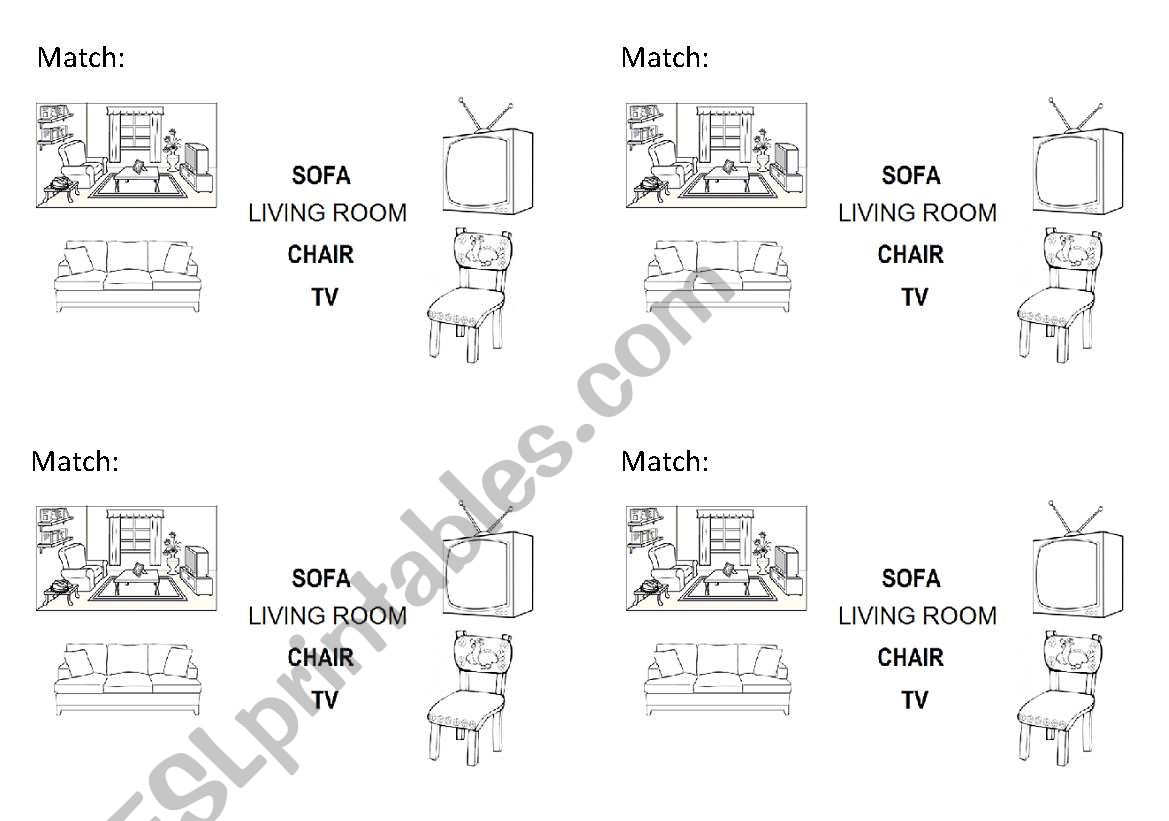LIVING ROOM worksheet