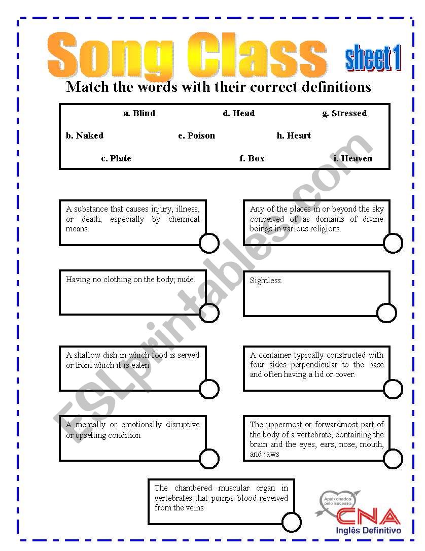 Every me Every you - Placebo worksheet