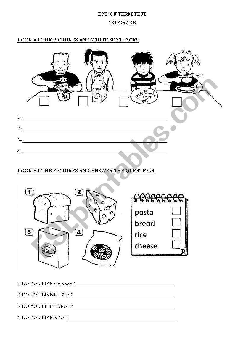 test worksheet