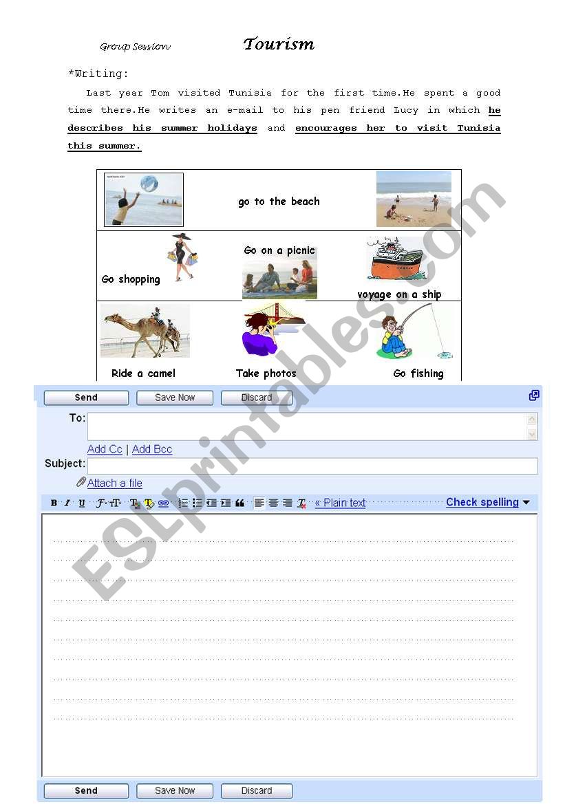 Travel and Tourism worksheet