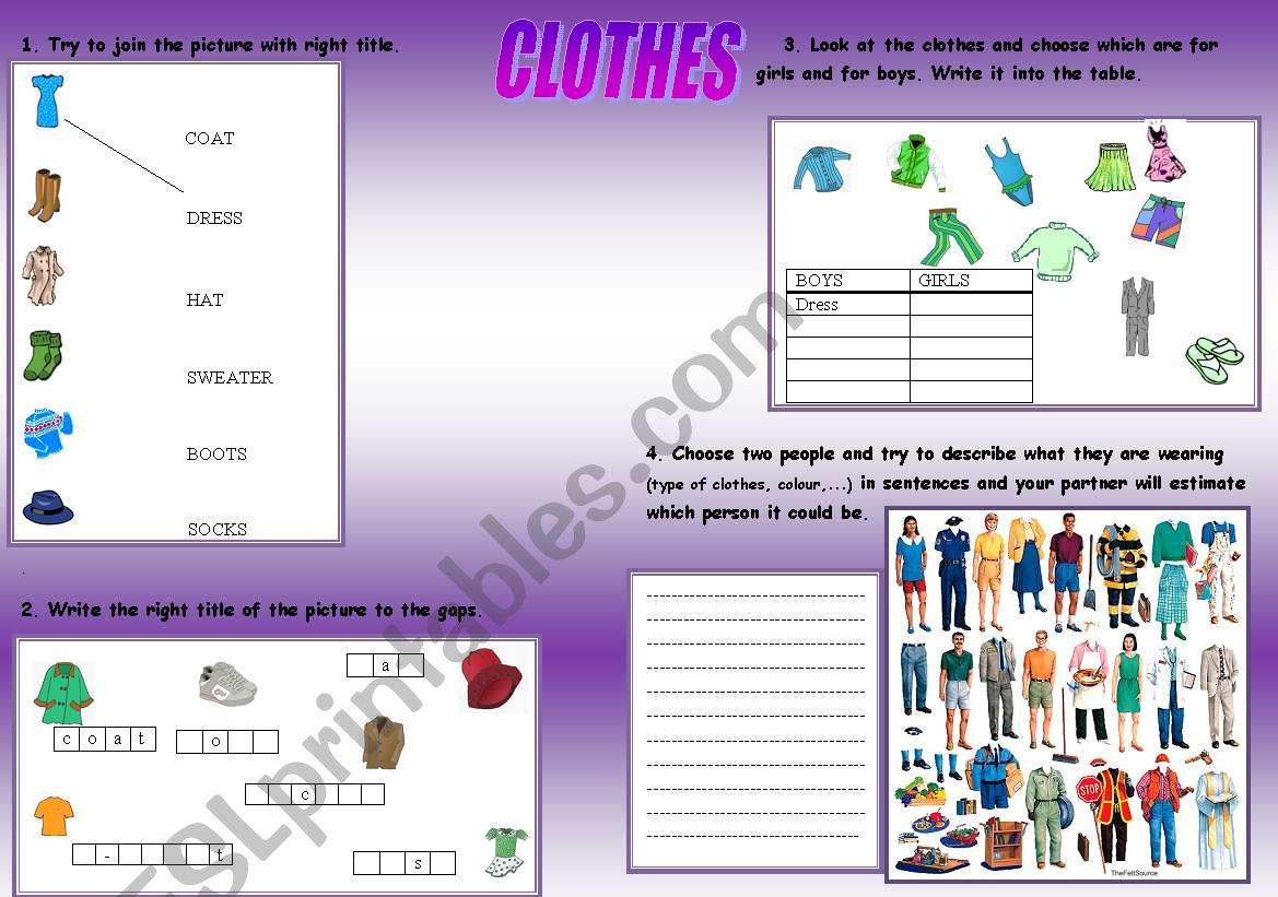 CLOTHES worksheet