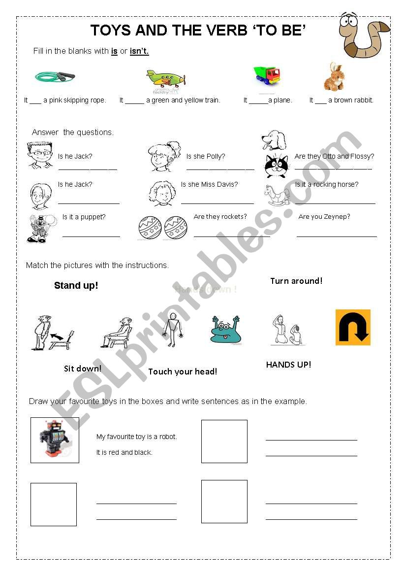 toys and the verb to be worksheet