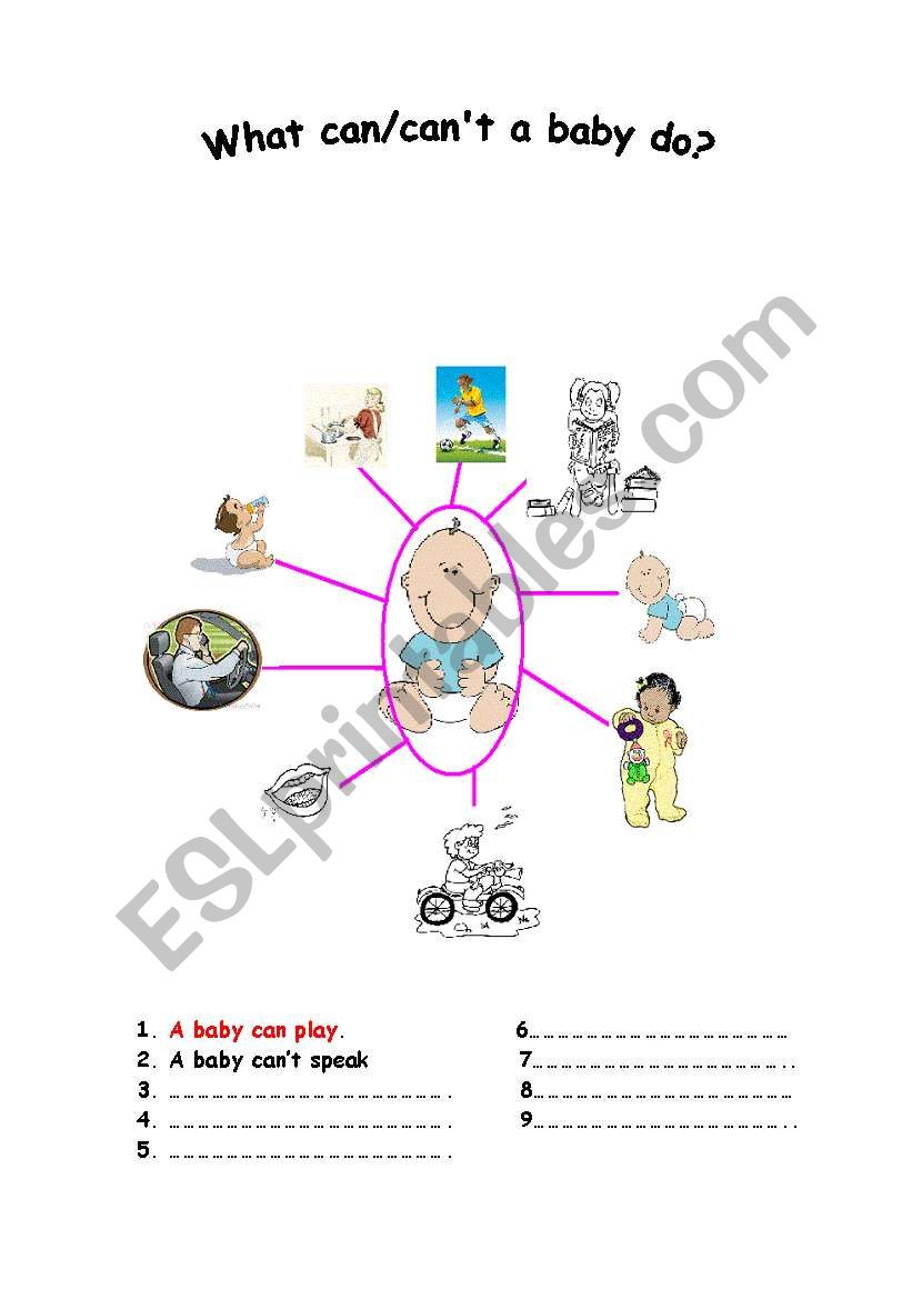 what can/cant a baby do? worksheet