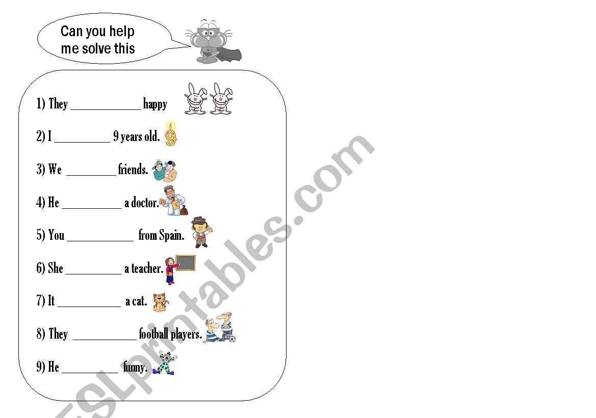 Verb to be worksheet