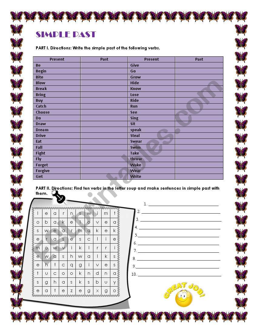 Simple Past worksheet