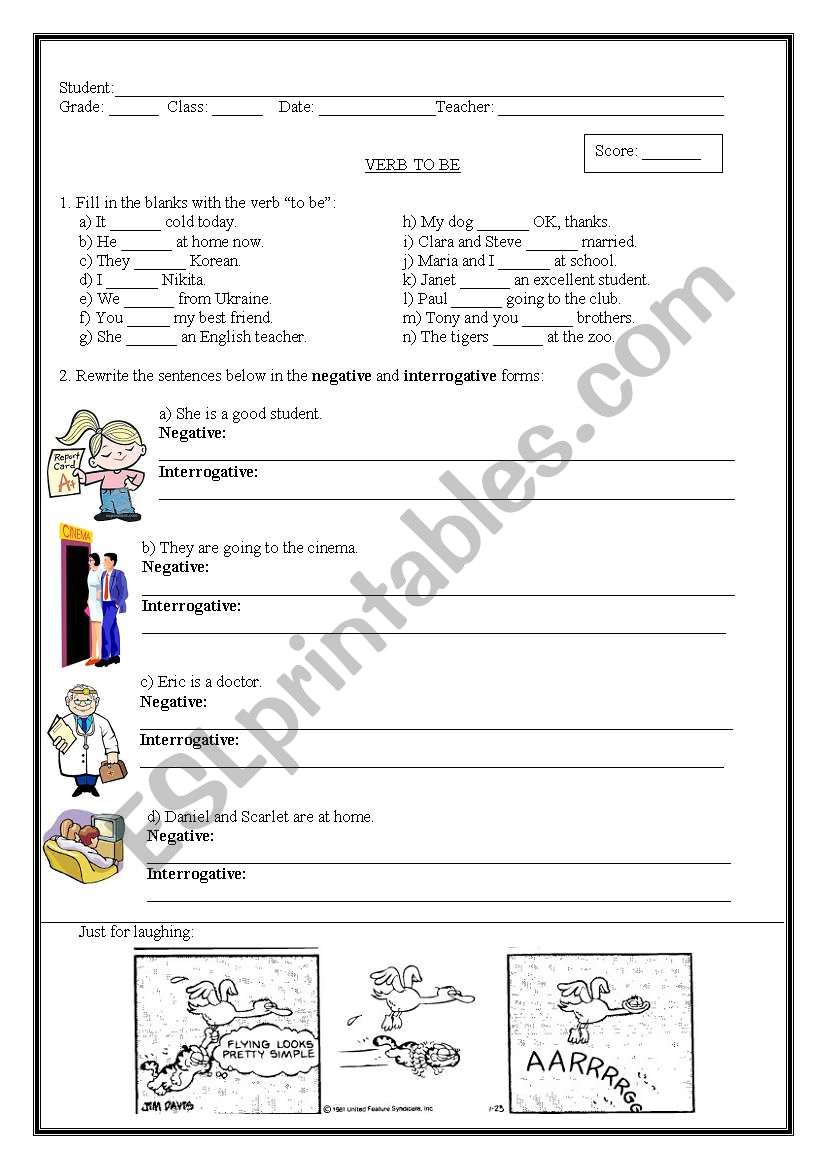 Verb to be quiz worksheet