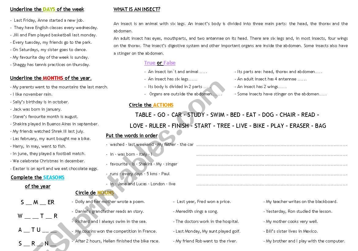 Coming back to school worksheet
