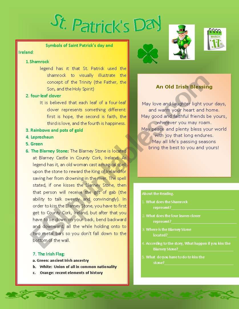 St. Patricks Day worksheet