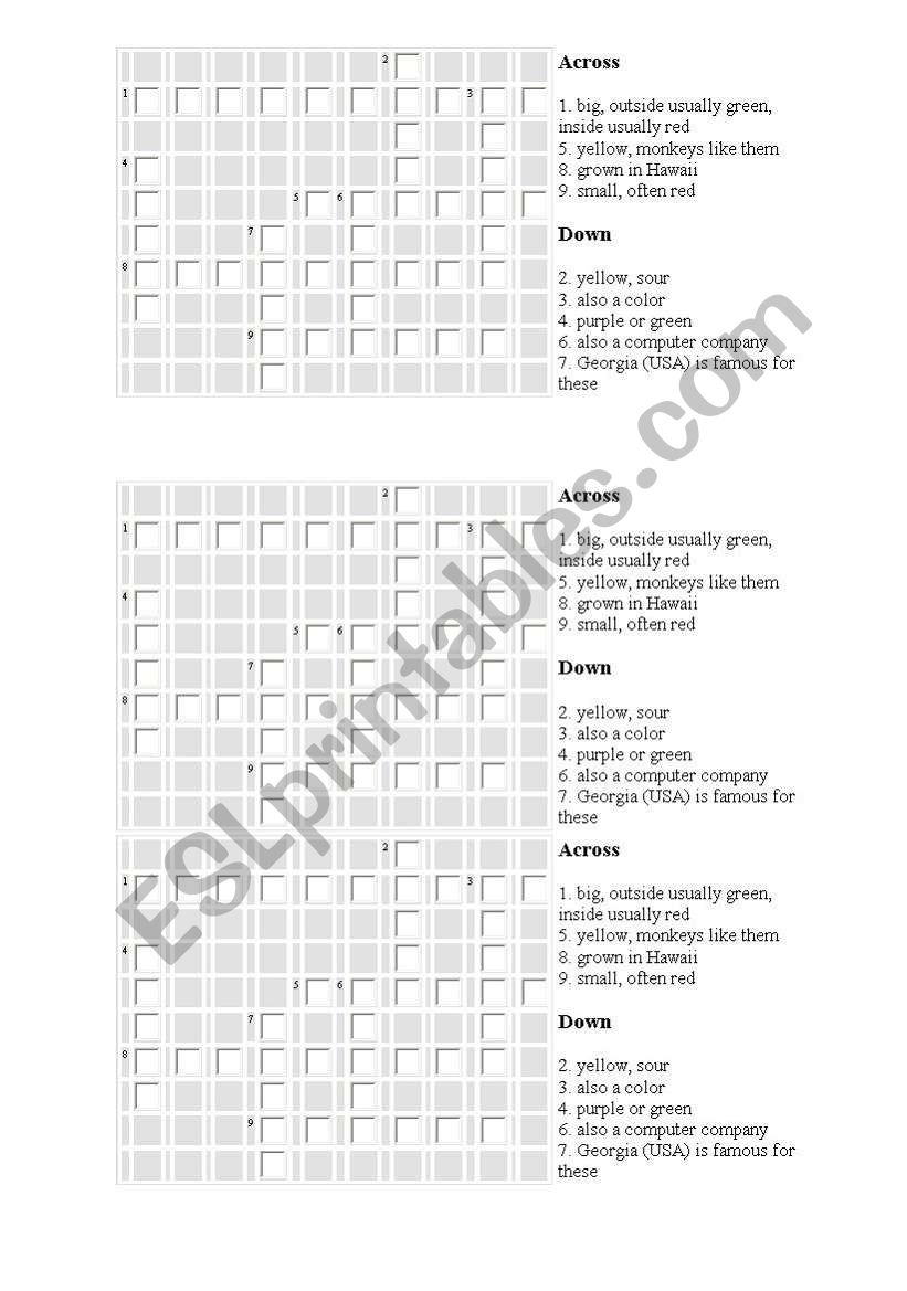 fruit puzzle worksheet