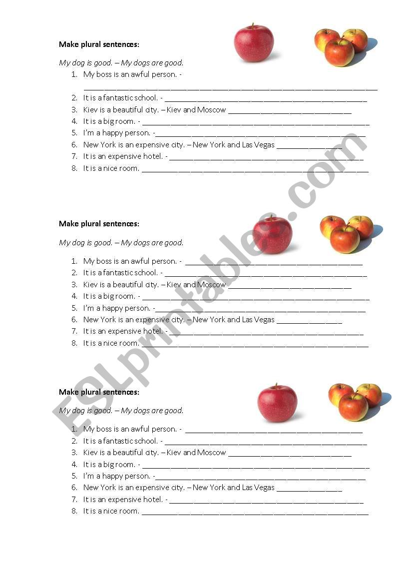 Plurals worksheet