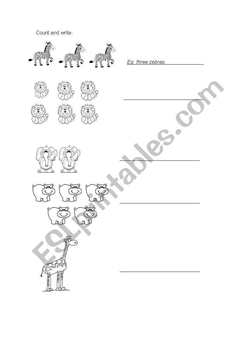 animals of the jungle worksheet