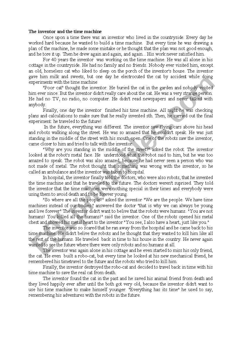 Jumbled story about the inventor, group- and pair-work task, subject/object questions in Past Simple, comprehension questions + lesson plan!!!