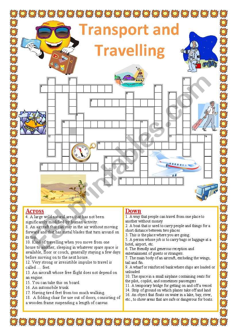 travel needs crossword