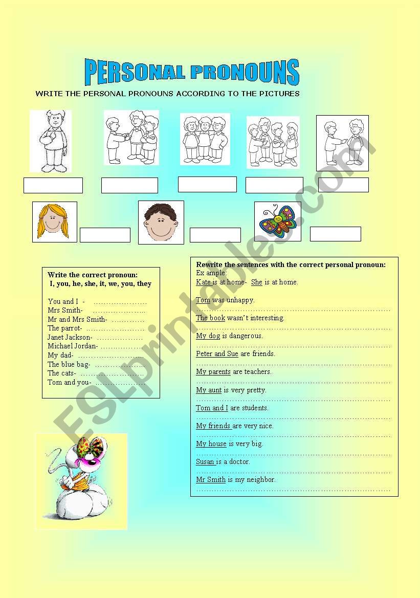 PERSONAL PRONOUNS worksheet