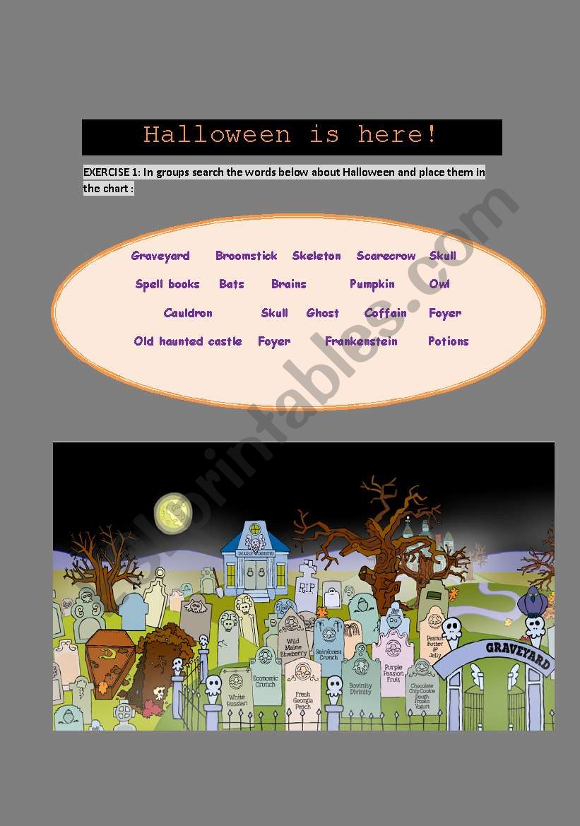 Halloween is here! worksheet